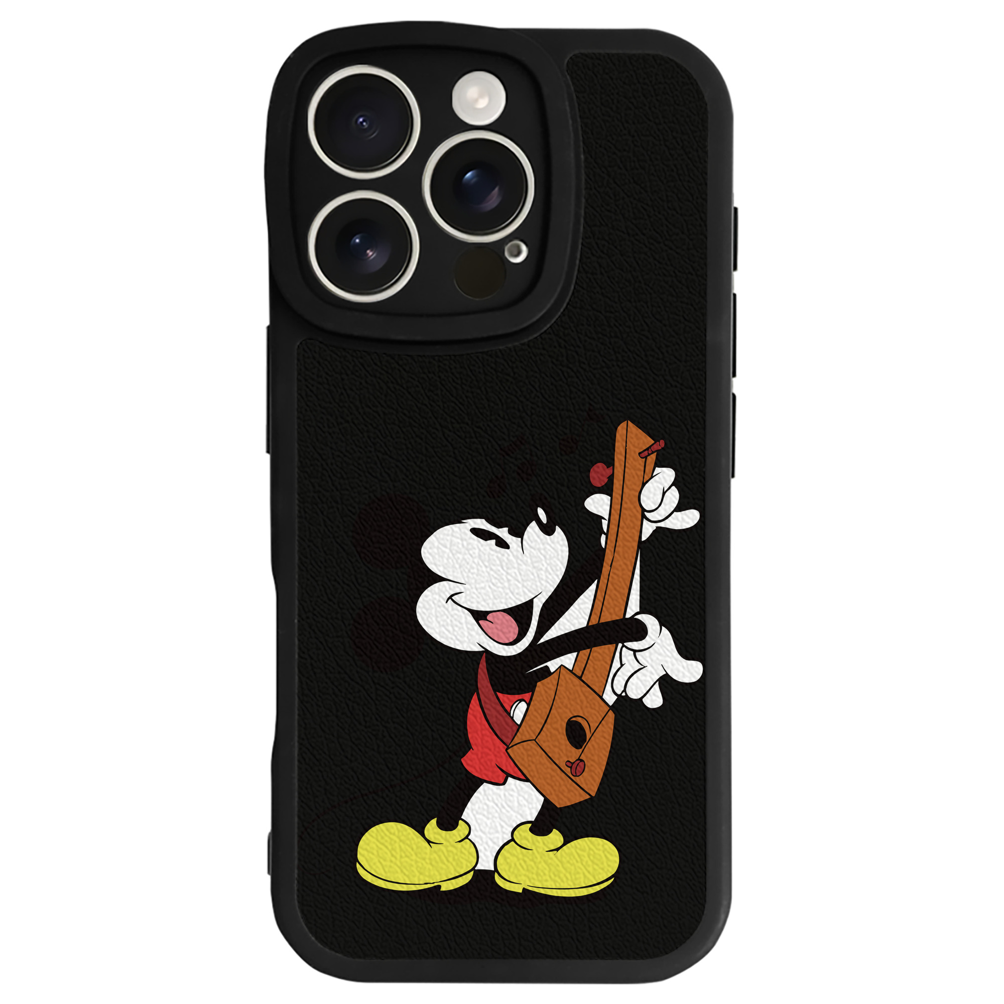 （画像用） ミッキーマウス Mickey Mouse 【iPhone 16シリーズ対応】シリコンスマホケース（レザー調） 材質：シリコン